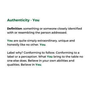 Authenticity - You