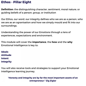 Pillar 8 Ethos